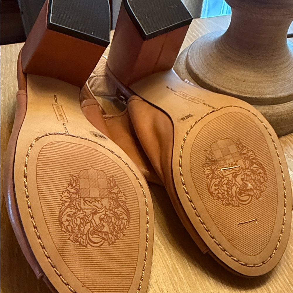 Vince Camuto Tan Open-Toe Heels - Picture 5 of 6